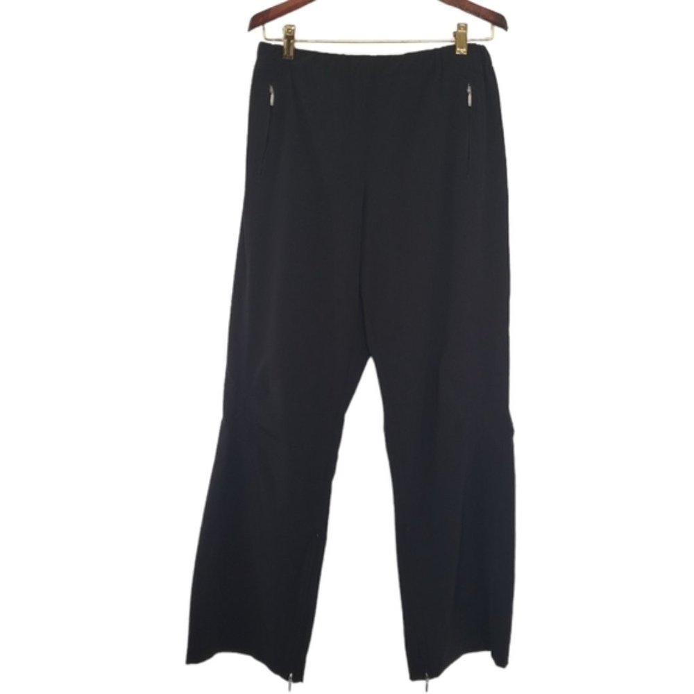 Lucy Flex Athletic Hiking Pants Zipper Pockets Black Medium